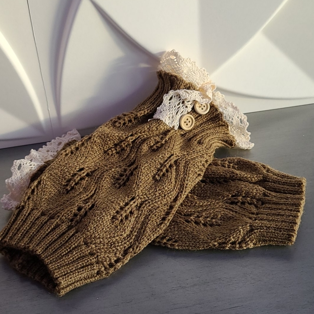 New brown lace boot covers leg warme…
